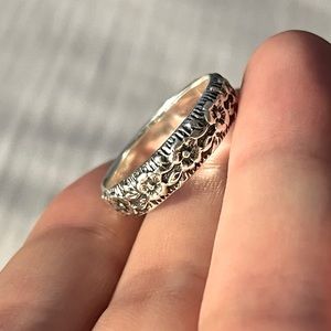 Sterling Silver Flower Band Ring